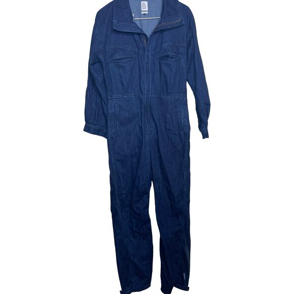 The Only Jane Boiler Suit Blue Jump Two Denim Long Sleeve High Neck Jumpsuit 6 - Picture 2 of 13